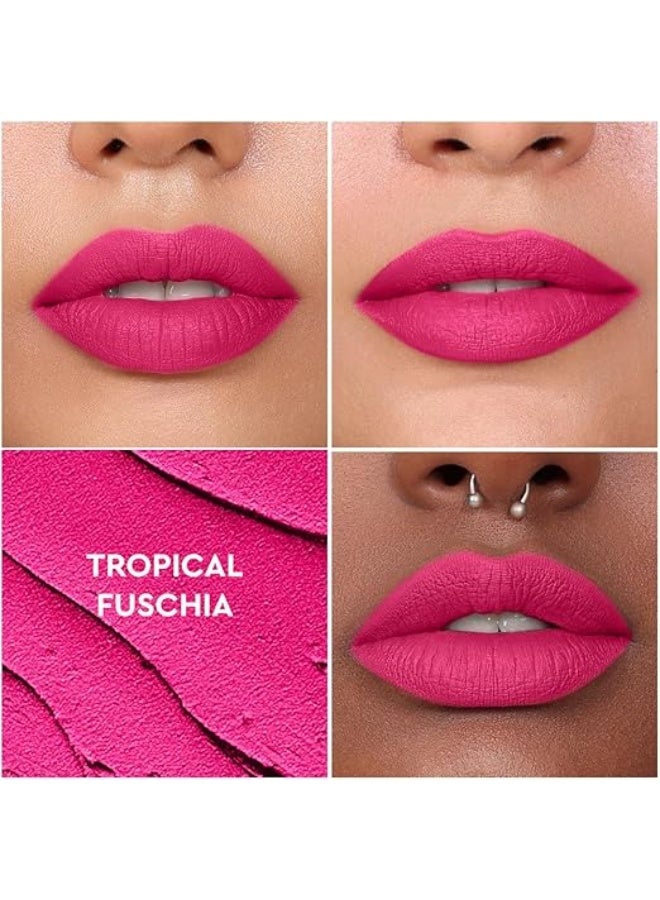 Kiro Airy Matte Liquid Lipstick, Tropical Fuschia (Bright Pink), 5 ml, Transferproof, Liquid Lip Colour, Long Lasting, Vegan, No Parabens, Avocado Oil, Non Toxic Lipstick for Intense Colour - Image 3